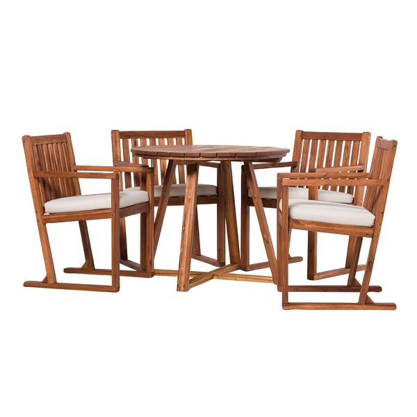 Middlebrook 5Piece Solid Wood Round Patio Dining Set