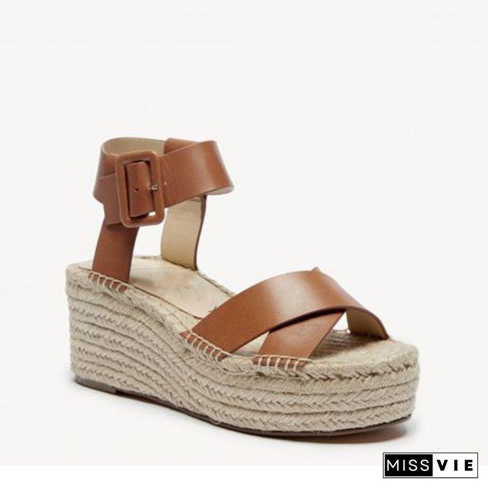 Womens Pu Casual Summer Wedge Heel Sandals