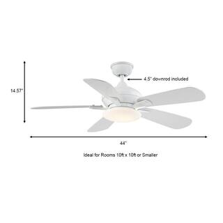 Home Decorators Collection Benson 44 in. LED White Ceiling Fan with Light and Remote Control YG654-WH