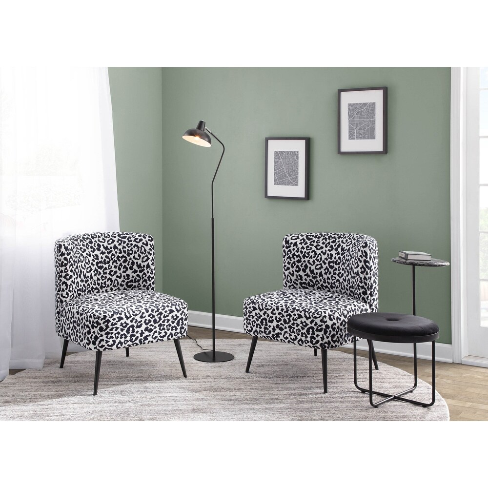 Silver Orchid Harding Leopard Print Slipper Chair