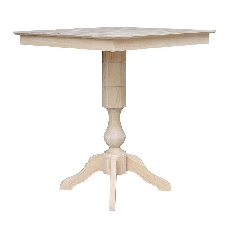 International Concepts Square Pedestal Bar Height Dining Table