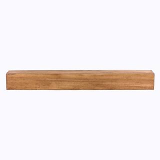 Dogberry Collections 60 in. W x 5.5 in. H x 6.25 in. D Modern Farmhouse Aged Oak Cap-Shelf Mantel m-farm-6062-agok-none