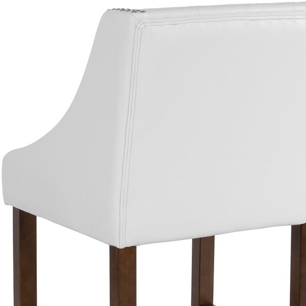 24-inch Transitional Tufted Walnut Counter-height Stool