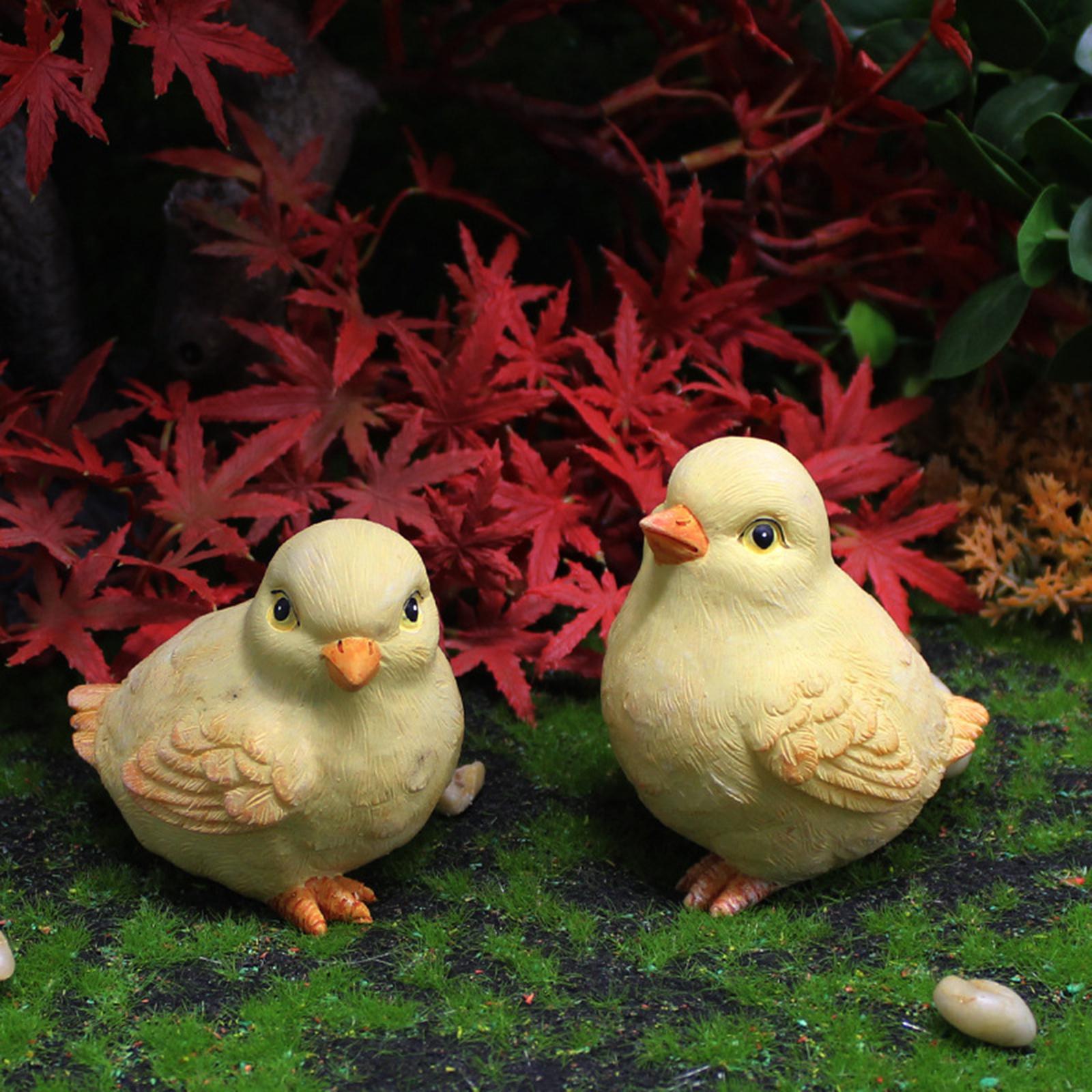 Simulation Garden Statues Chick Sculpture Lovely Figurines for Lawn 6.5x5.5x7.5cm