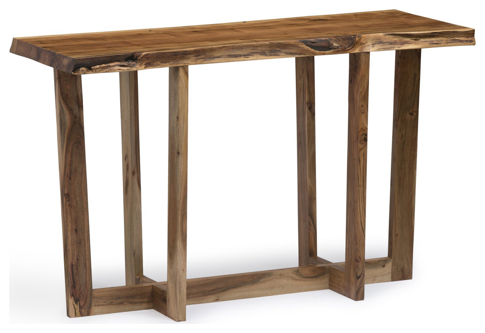 Unique Console Table  Natural Acacia Wood Construction With Rectangular Top   Rustic   Console Tables   by Decor Love  Houzz