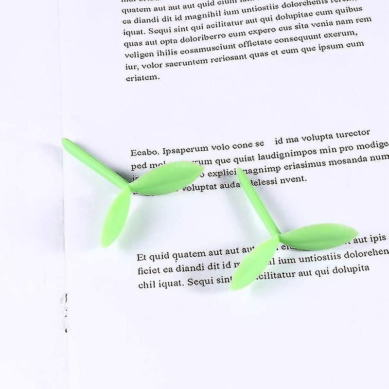 Silicone Sprout Page Clip Bookmark Bookworm Creative Gift (green) 6 Pieces