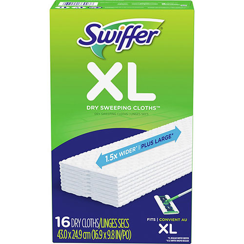 Procter and Gamble Swiffer Sweeper XL Dry Sweeping Cloths - 16 Per Box - White | PGC96826