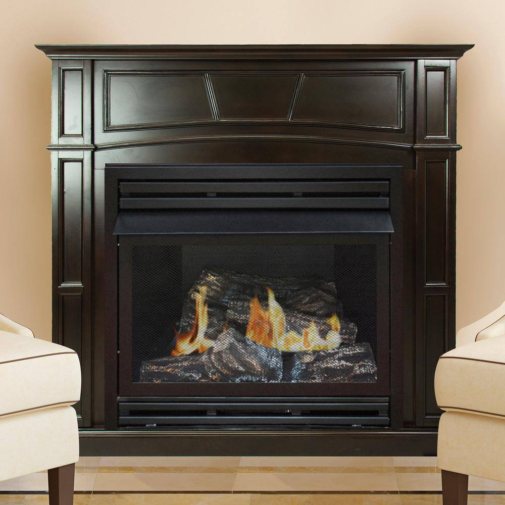 Pleasant Hearth 32000 BTU 46 in. Full Size Ventless Propane Gas Fireplace in Tobacco VFF-PH32LP