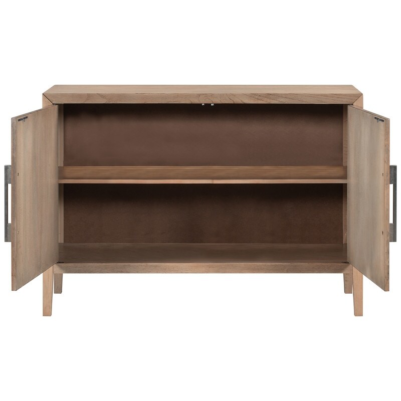 Wooden Buffets Storage Cabinet with 2 Metal handles Sideboard with 2 Doors