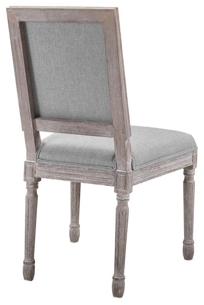 Court Vintage French Upholstered Fabric Dining Side Chair   French Country   Dining Chairs   by Simple Relax  Houzz