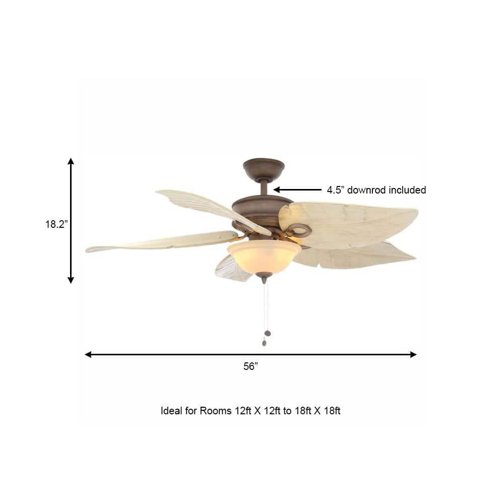 Hampton Bay Costa Mesa 56 in LED IndoorOutdoor Weathered Zinc Ceiling Fan with Light Kit