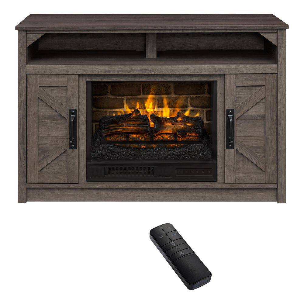 StyleWell Pine Creek 48 in. Freestanding Electric Fireplace TV Stand in Medium Brown Ash HDFP48-57E