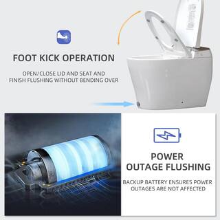 Casta Diva CD-Y080 Elongated Smart Bidet Tankless Toilet in White with Auto OpenClose Lid Foot Kick Operation1.28GPF CD-Y080