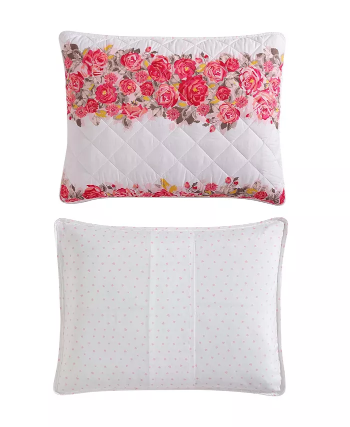 Betsey Johnson Banded Floral 2 Piece Quilt Set， Twin