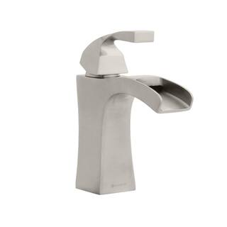 Glacier Bay Leary Curve Single-Handle Single Hole Bathroom Faucet in Brushed Nickel HD67596W-7004