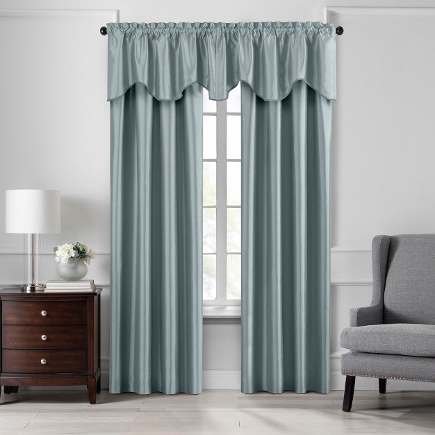 Colette Faux Silk Blackout Single Window Curtain Panel Elrene Home Fashions