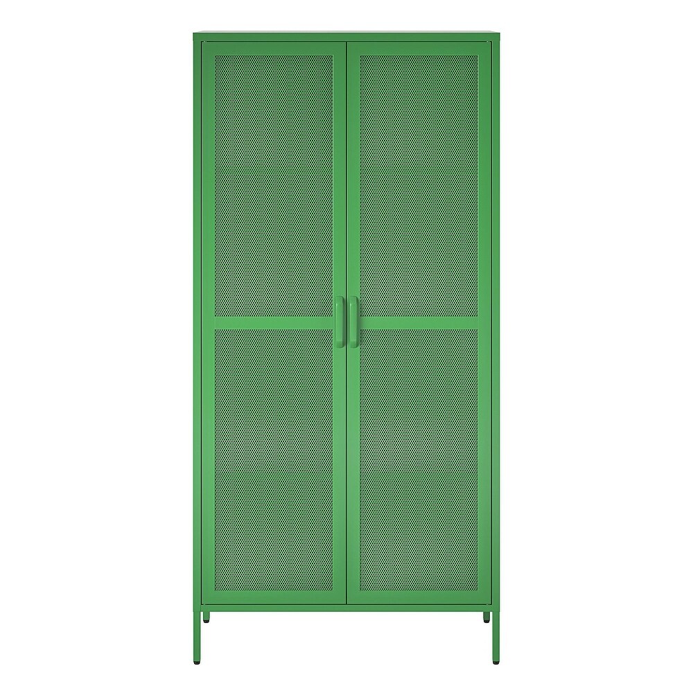 The Novogratz Channing Tall 2 Door Storage Cabinet Mesh Metal Locker