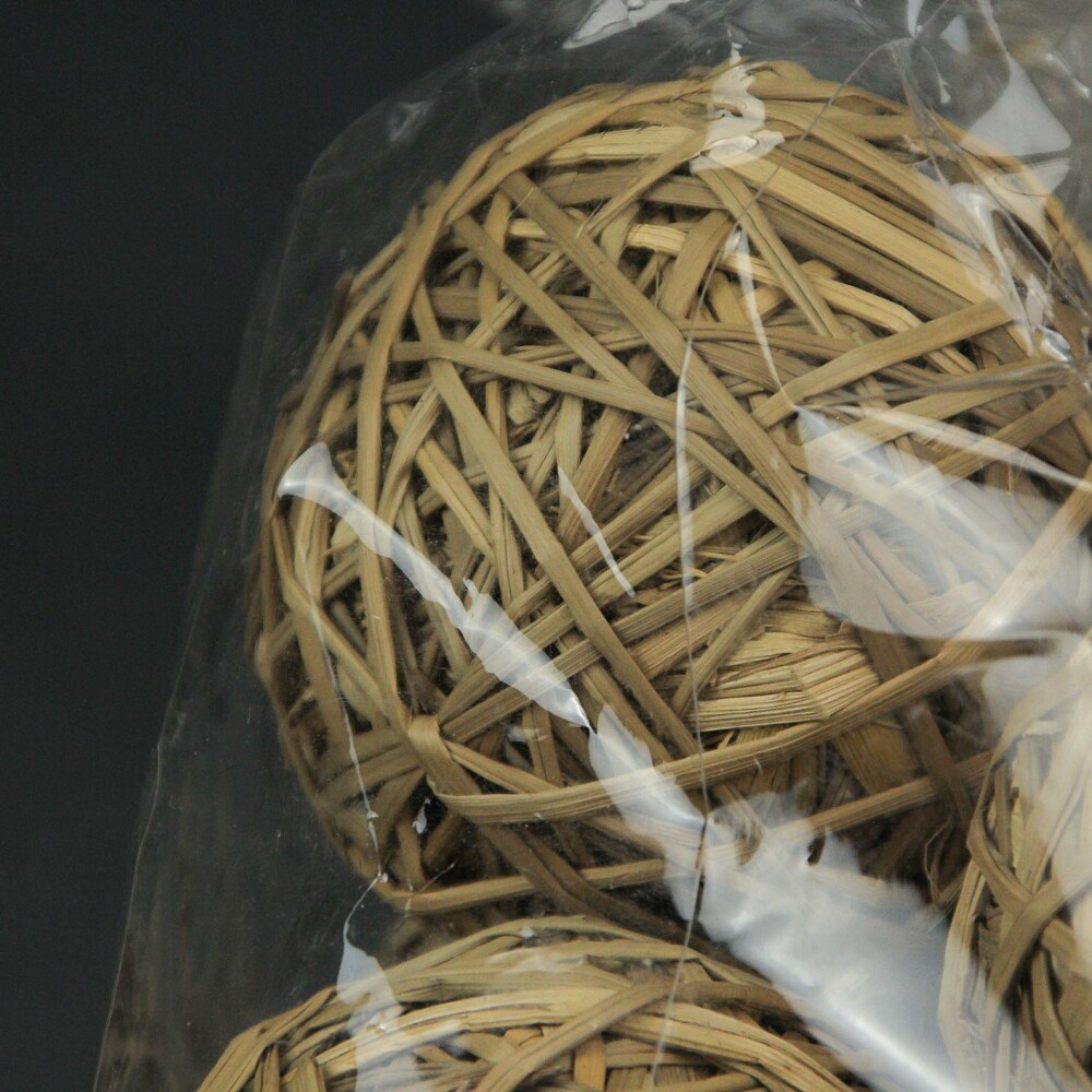 Natural Brown Dried Reed Decorative Balls Filler Spheres (Set Of 12)   3 X 3 X 3 inches