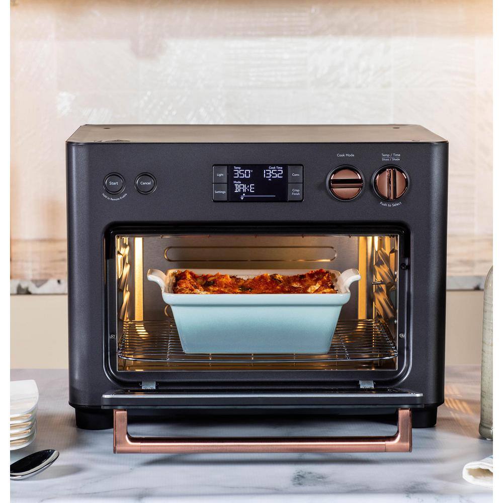 Cafe 1800 W Matte Black Toaster Oven with 14 modes incl Air Fry Bake Broil Roast Toast and Slow Cook Wi-fi connected C9OAAAS3RD3