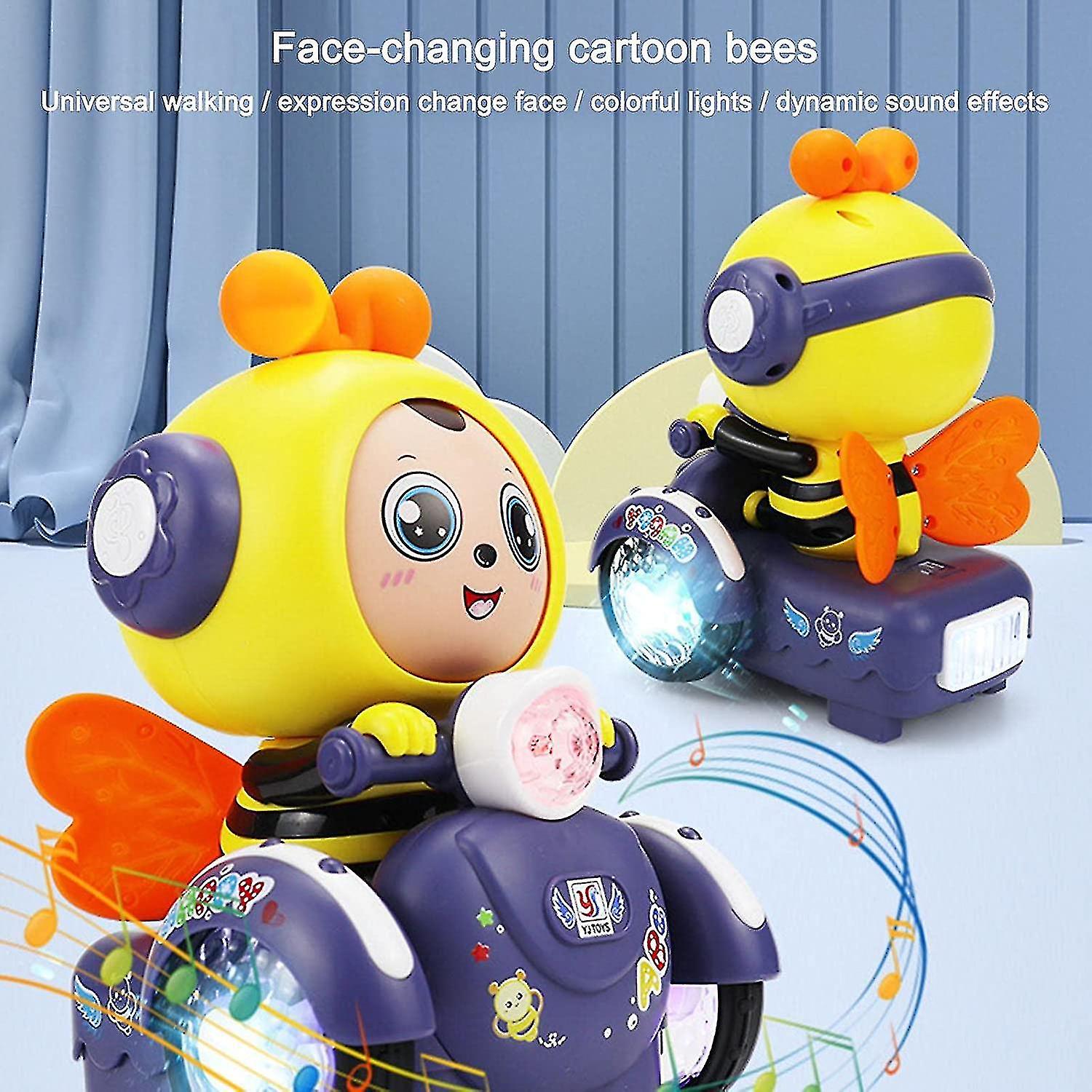 Light Music Toy - Fun Bee Shape Musical Light Toddler Toy， Face-changing Small Bee Music Toy， Gift For Birthdays， Thanksgiving， Children's Day， Christ