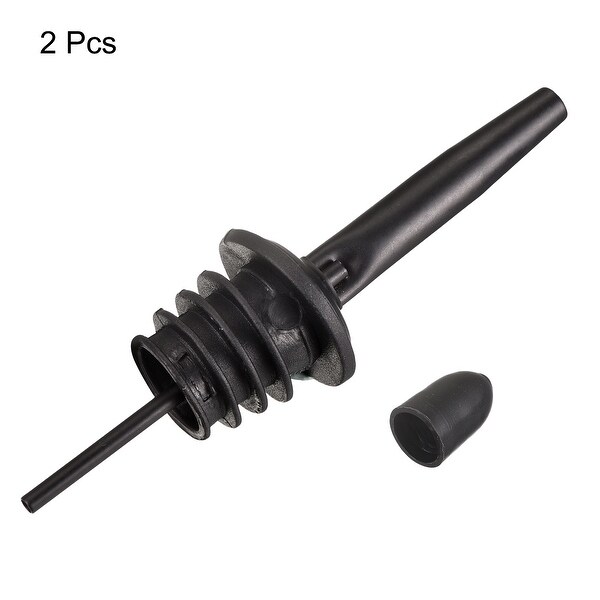 2pcs Stainless Steel Liquor Pourer Flow Wine Bottle Pour Spout - Black Sand