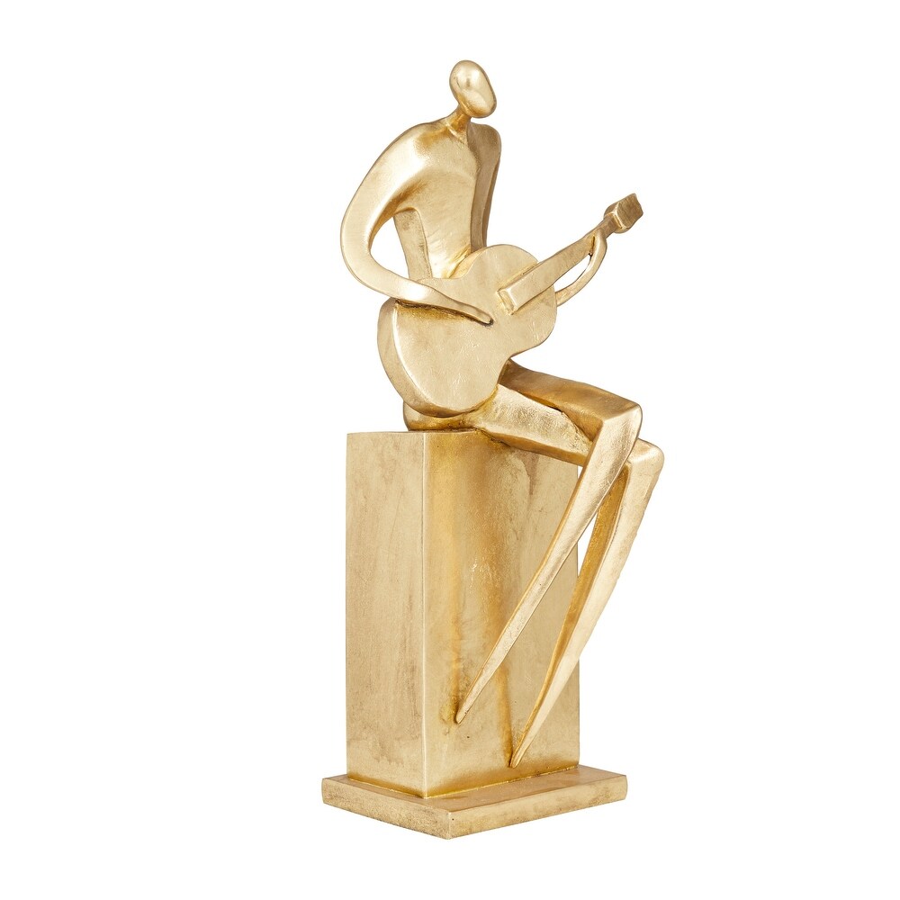 Gold Polystone Contemporary Musician Sculpture   9 x 7 x 17