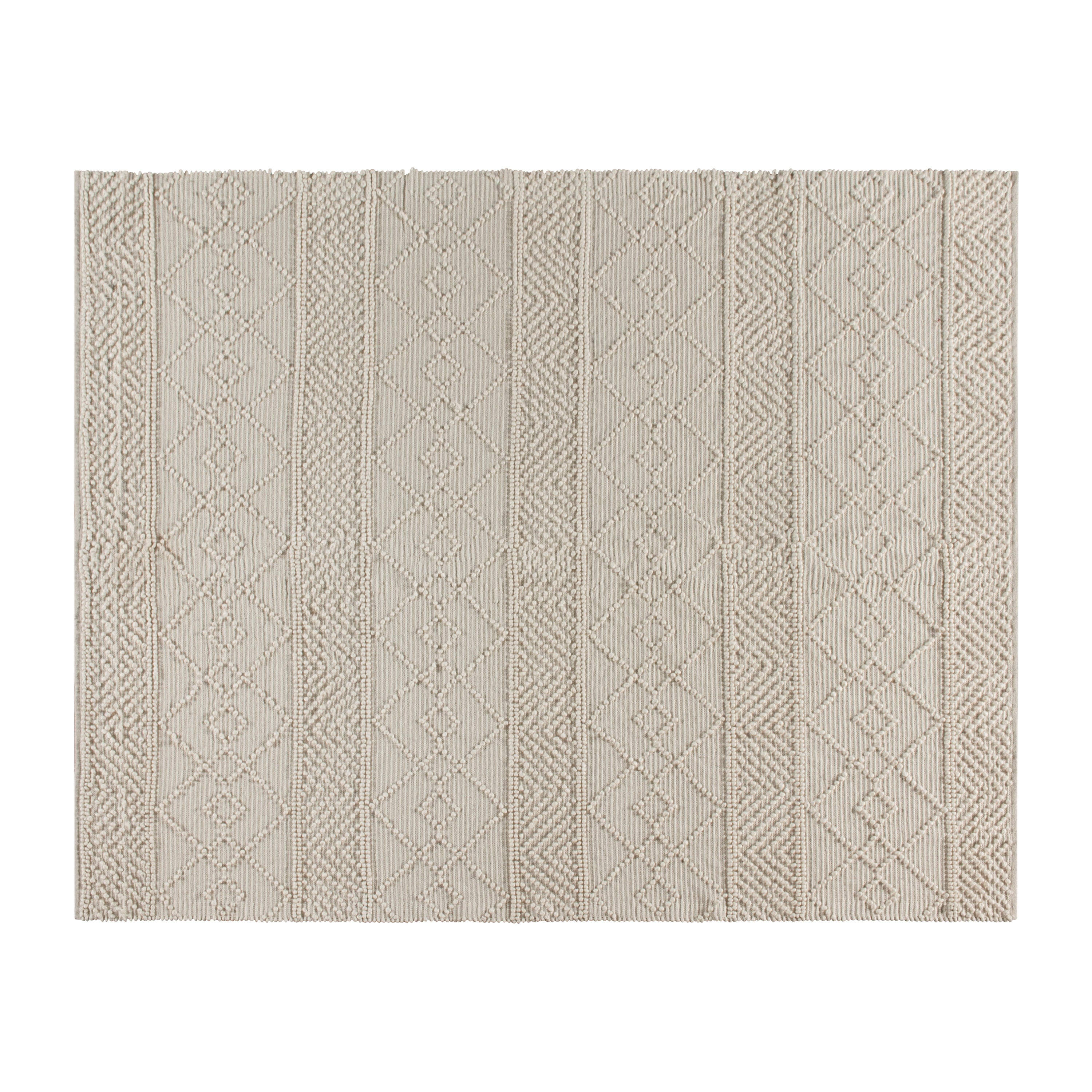 Flash Furniture Rectangular Modern Ivory Handwoven Area Rug, 8' x 10'