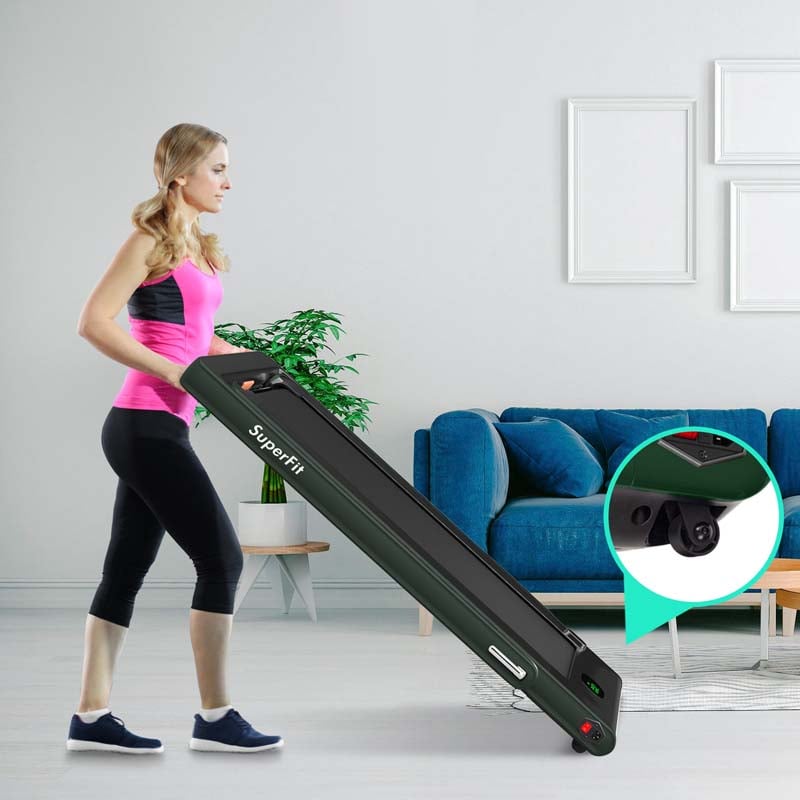 2 in 1 Folding Electric Treadmill for Home Gym, 2.25HP Under Desk Treadmill, Portable Walking Running Machine with Bluetooth Speaker