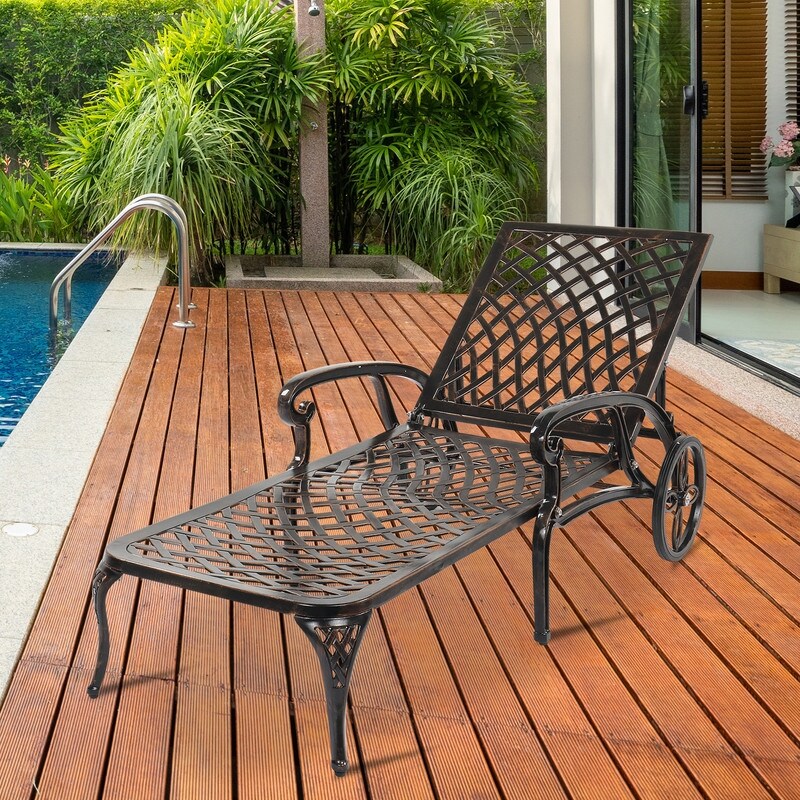 Metal Adjustable Outdoor Chaise Lounge