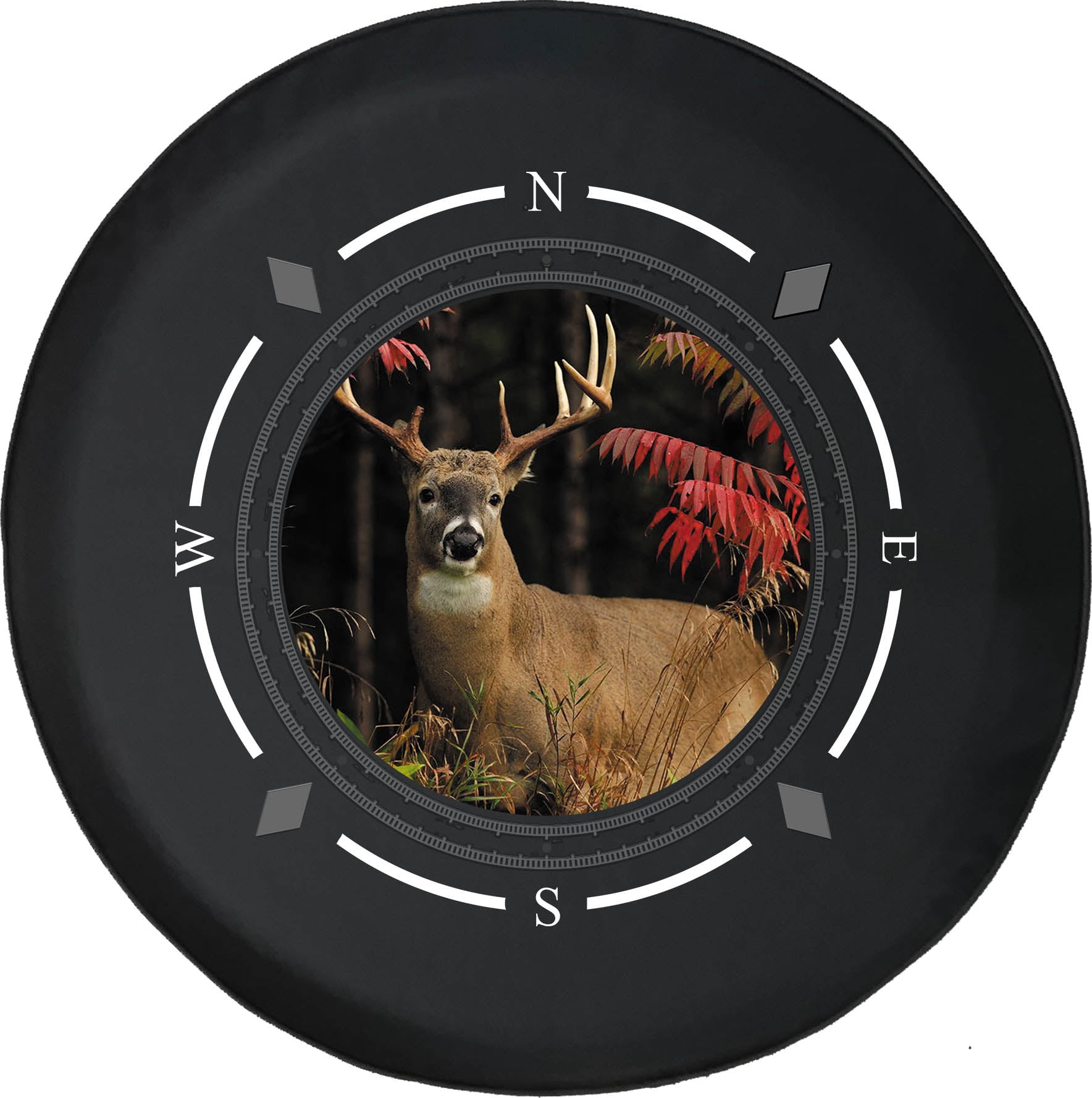 Spare Tire Cover Compass Big Buck in The Woods Wheel Covers Fit for SUV accessories Trailer RV Accessories and Many Vehicles