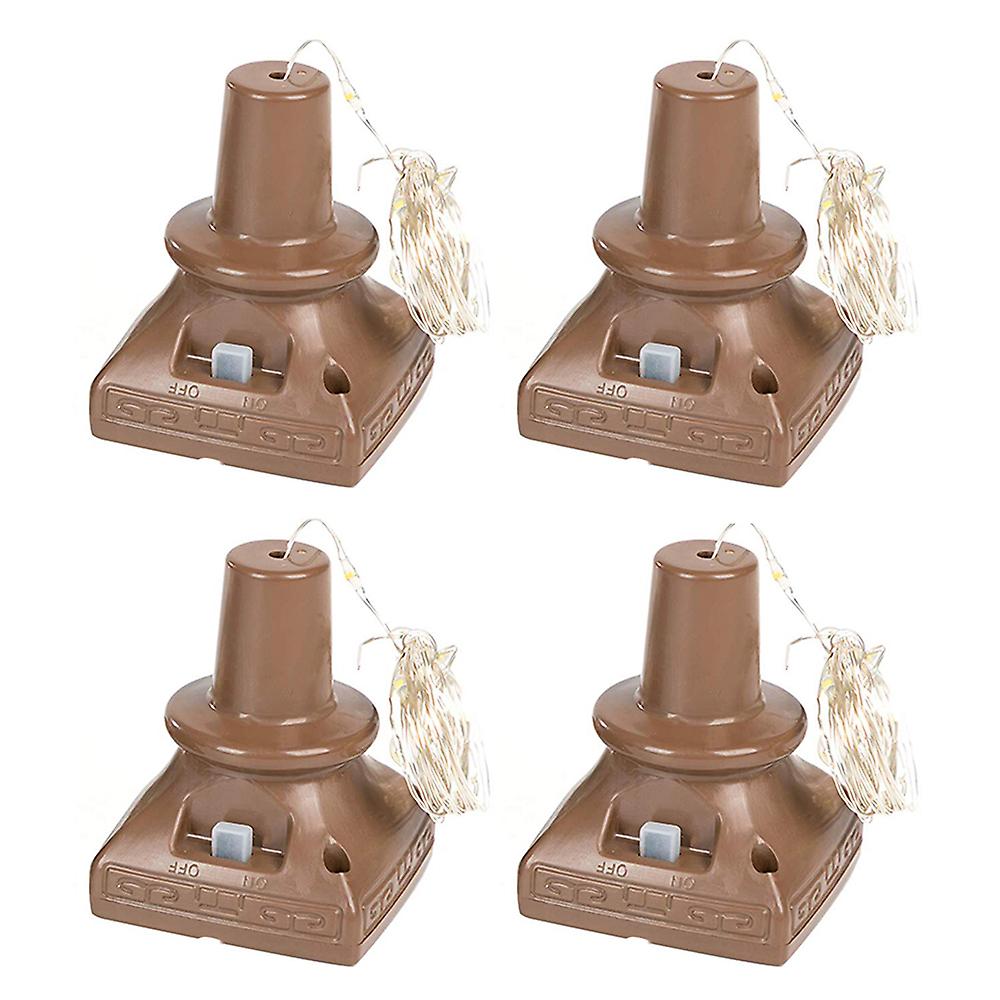 Square Solar Energy Light 1m Wine Bottle Decor Copper Wire Lamp String  Warm Whiteand1pc