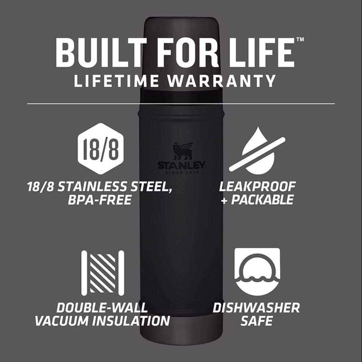 Stanley Classic Legendary 1 qt Charcoal BPA Free Insulated Bottle