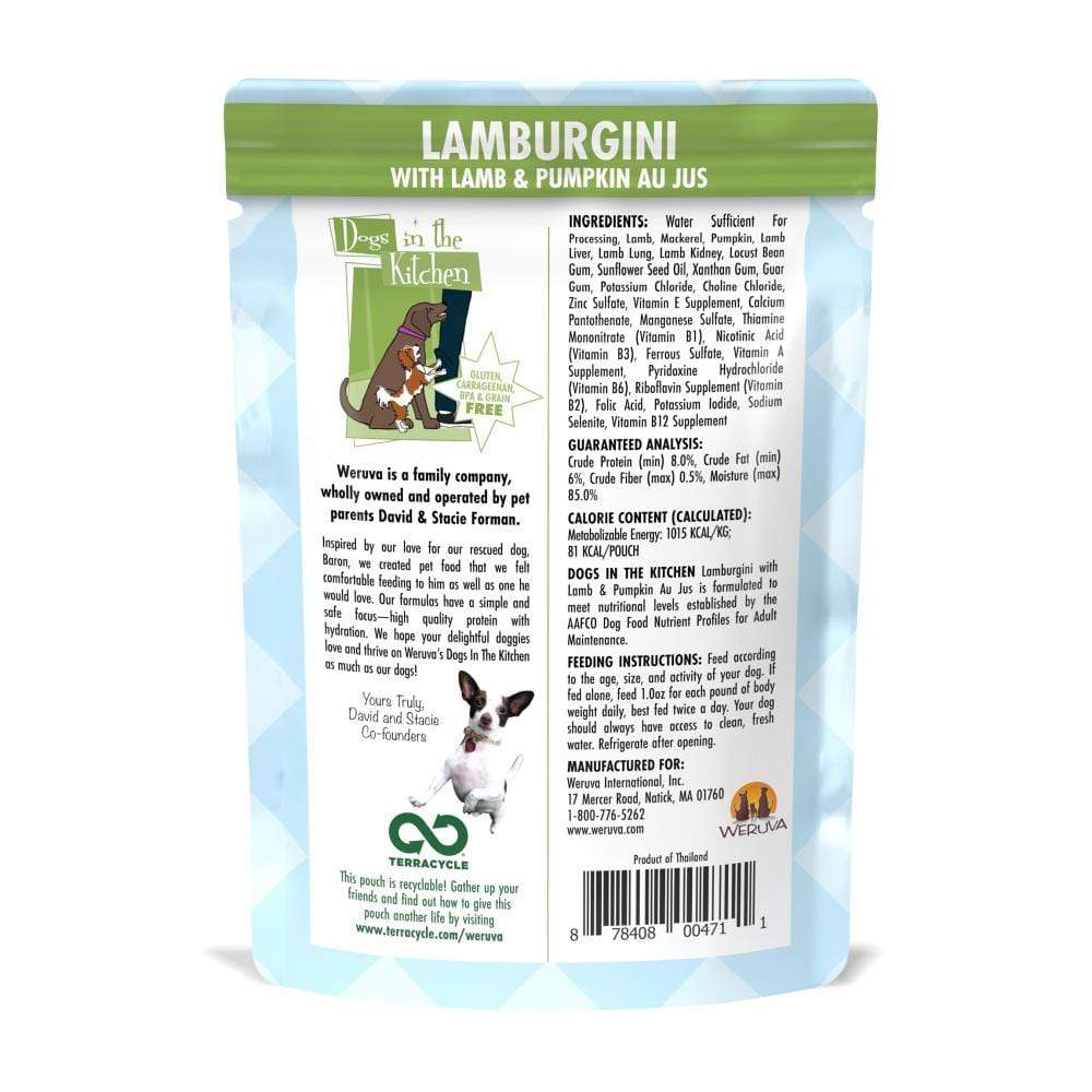 Weruva Dogs in the Kitchen Lamburgini Grain Free Lamb and Pumpkin Dog Fo