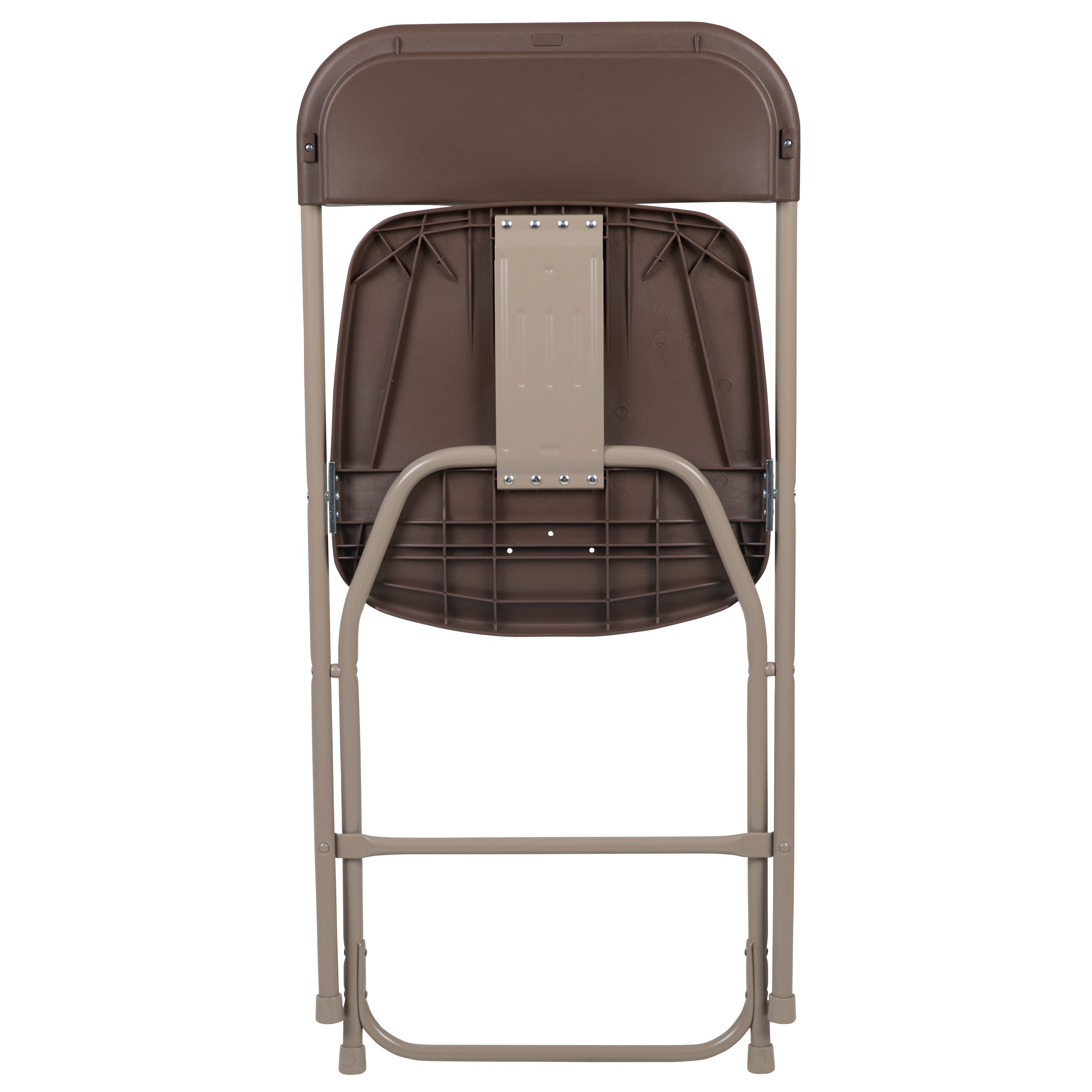 Flash Furniture Hercules™ Series Plastic Folding Chair - Brown - 10 Pack 650LB Weight Capacity Comfortable Event Chair-Lightweight Folding Chair