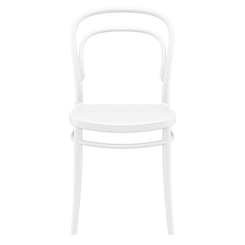 33.5 White Patio Armless Stackable Dining Chair