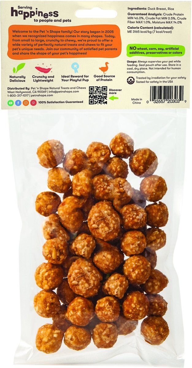 Pet 'n Shape Grain-Free Duck 'n Rice Balls Dog Treats