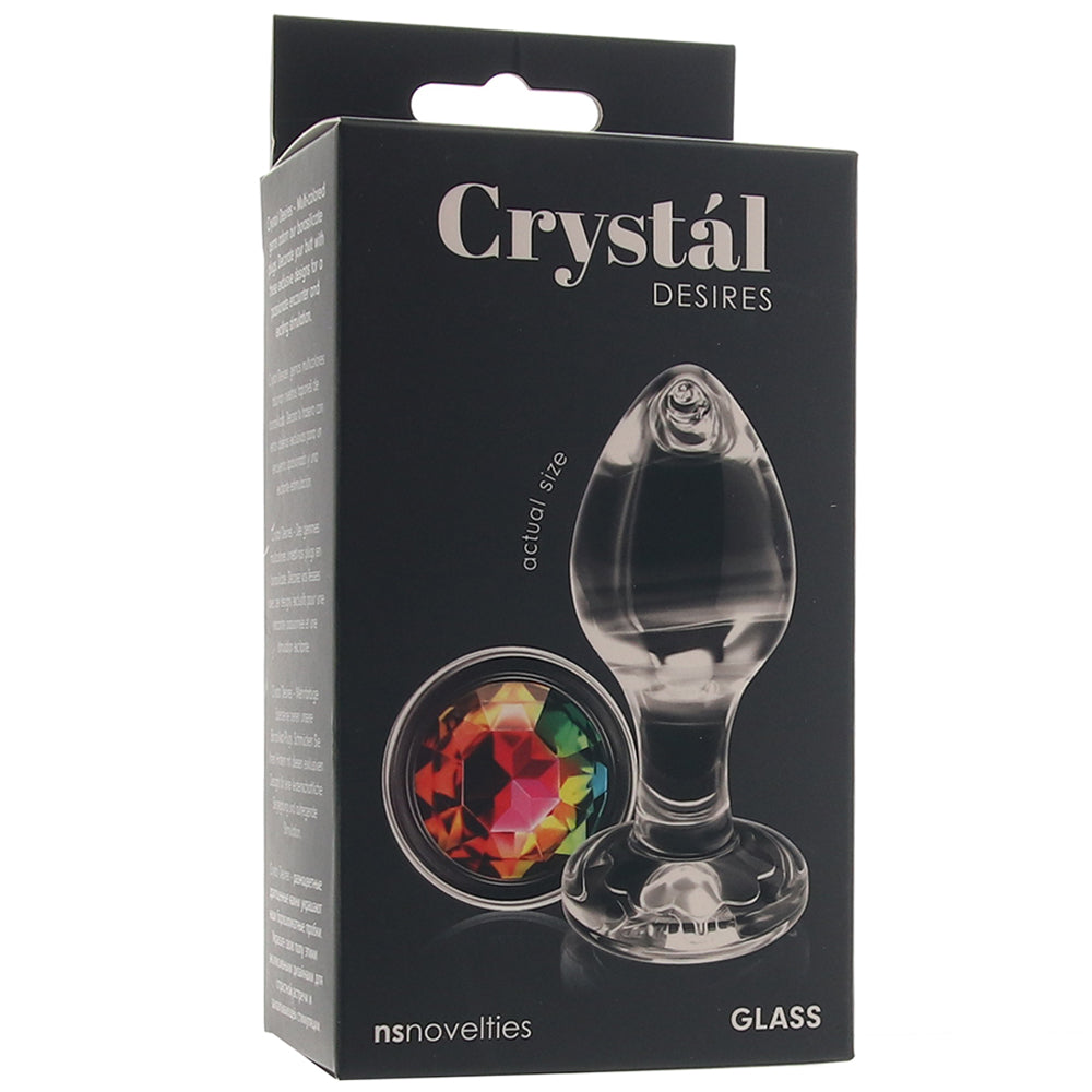 Crystal Desires Rainbow Gem Glass Plug in Medium