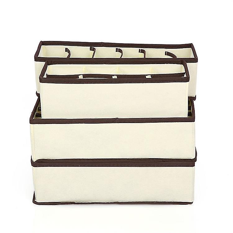 4 Pcs Drawer Organizer， Fabric Storage Box， Wardrobe Organizer