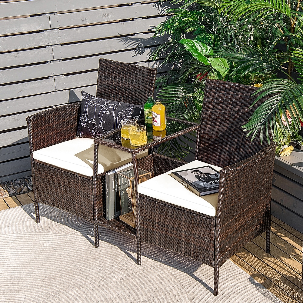 Outdoor Furniture Set Rattan Conversation Set with CoffeeTable