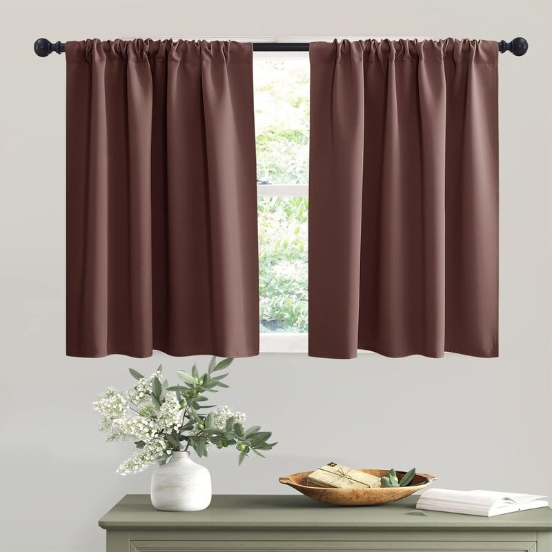 Short Curtains Privacy Half Curtains for Bedroom (W 42 x L 36 inches 2 piece set)   42*36 in