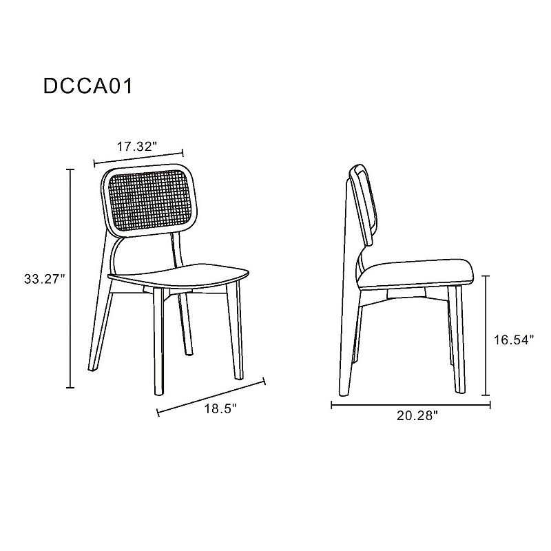 MANHATTAN COMFORT Versailles Square Dining Chair 4-piece Set