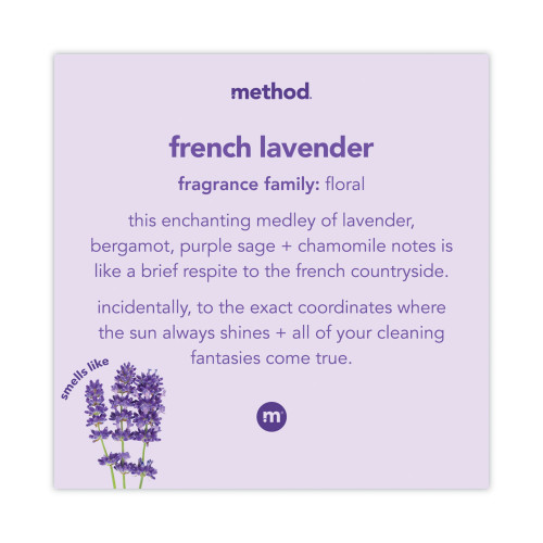 Method Foaming Hand Wash， French Lavender， 10 oz Pump Bottle， 6/Carton (00363CT)