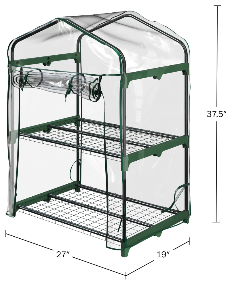 2 Tier Mini Greenhouse Portable Greenhouse with Steel Frame   Contemporary   Greenhouses   by Trademark Global  Houzz