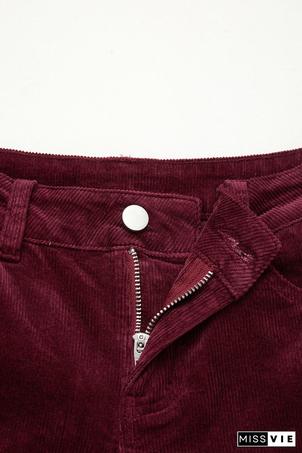 Corduroy Mid Waist Flare Pants