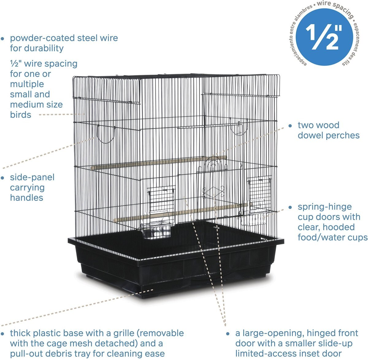 Prevue Pet Products Keet/Tiel Square Roof Bird Cage