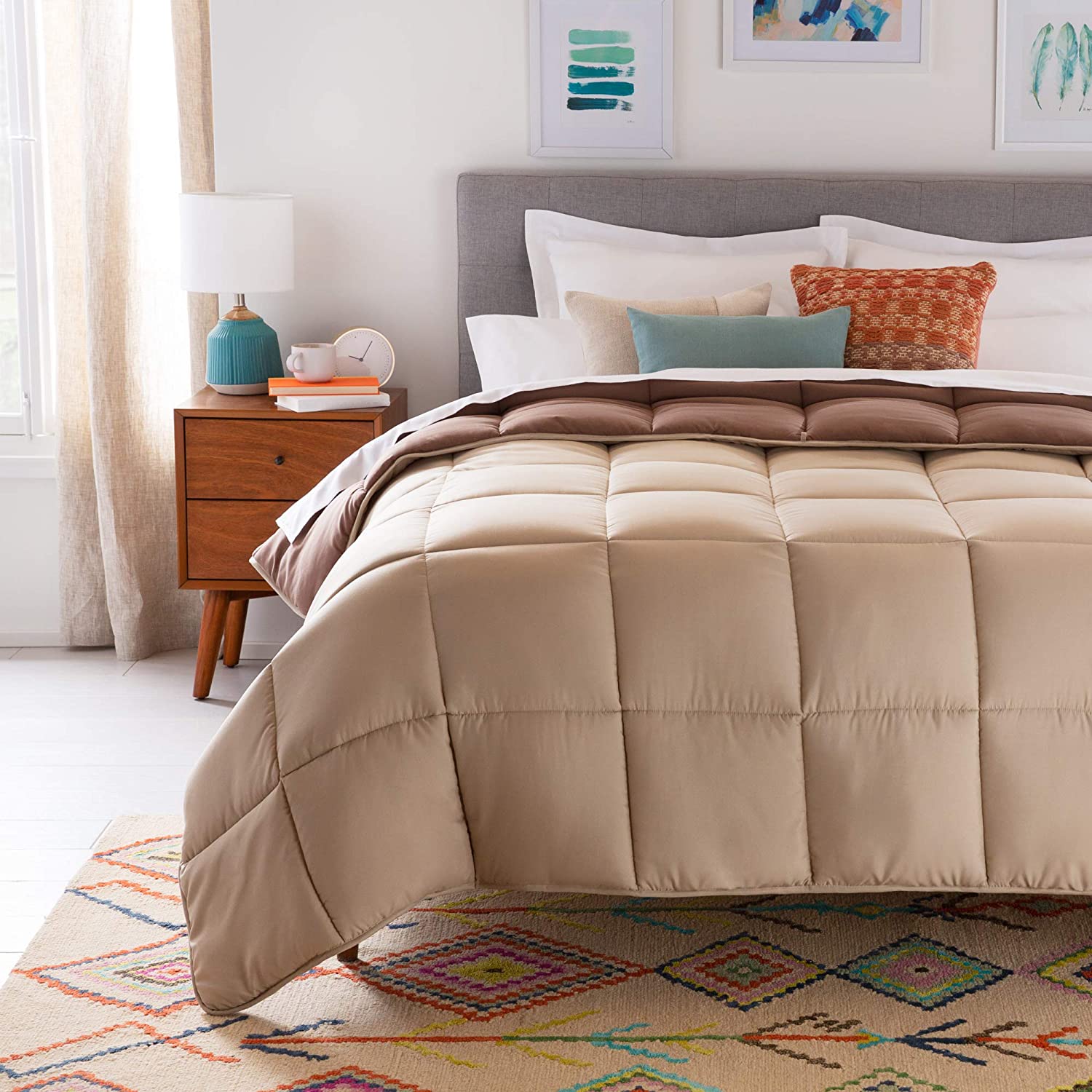 All-Season Quilted Comforter - Corner Duvet Tabs - Hypoallergenic - Plush Microfiber Fill - Machine Washable - Duvet Insert