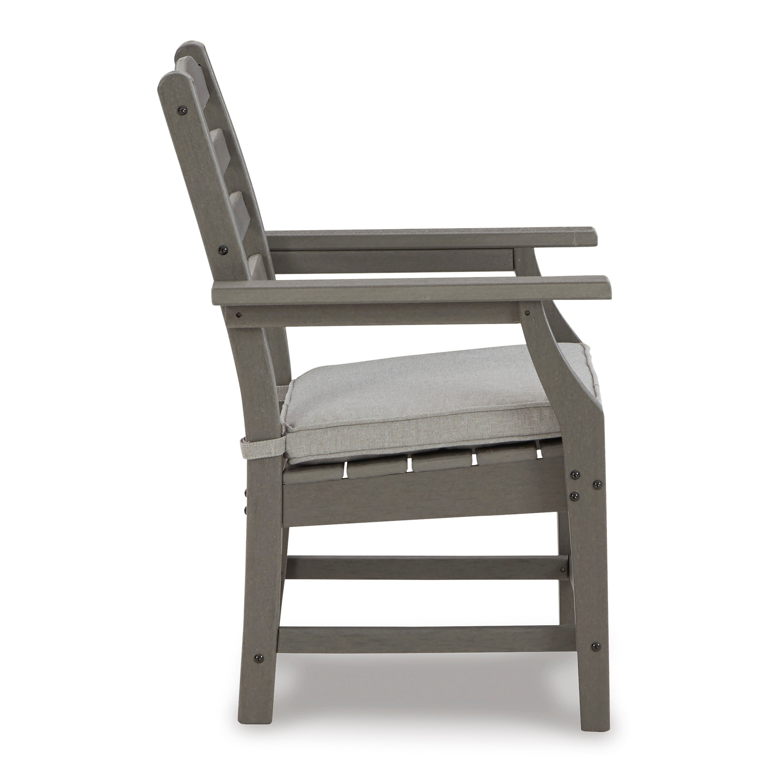 Poly Grey Outdoor Arm/Dining Chair With Cushion