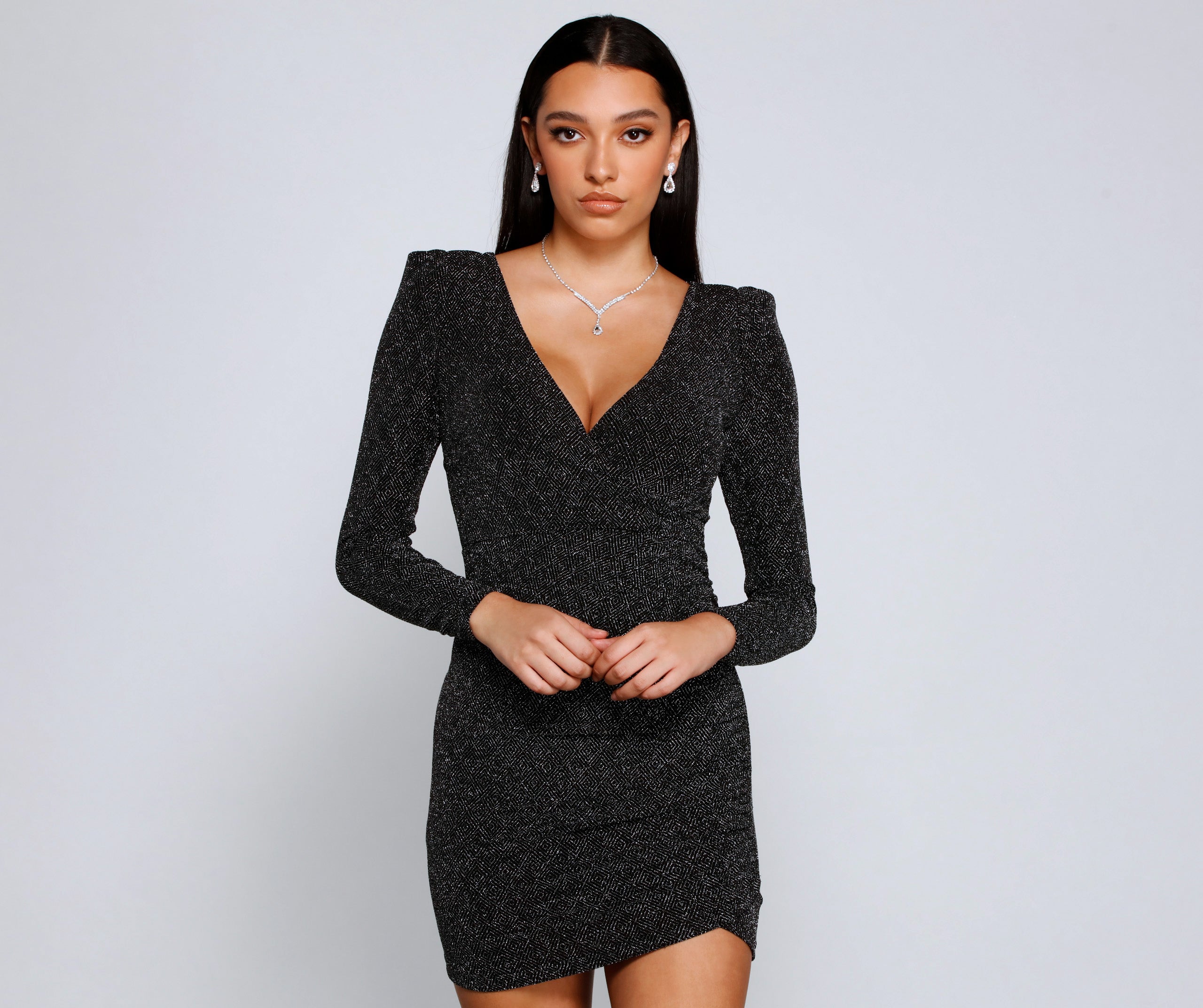 Time To Shine Glitter Mini Dress