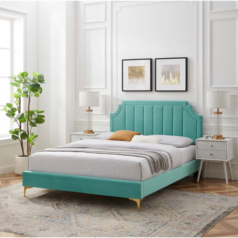 Sienna Performance Velvet Twin Platform Bed