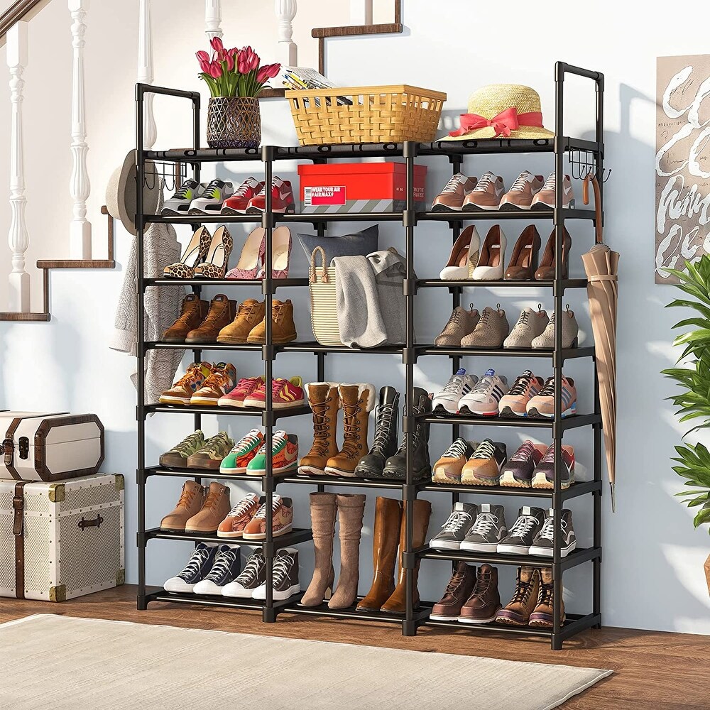 Large Shoe Rack Organizer   Tiered Storage Shoe Stand Tower for Sneakers  Heels  Flats  and Accessories by Lee Furniture